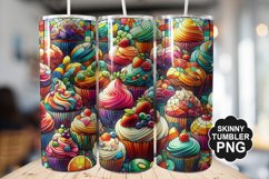 Colorful Cupcakes Stained Glass Tumbler Warp -Tumbler Design Product Image 1