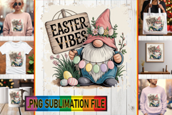 Joyful Tote Bag Designs PNG, Easter Gnomes Product Image 1