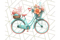 Coral and Aqua Summer Clipart PNG Pastel Tropical Icons Product Image 2
