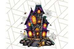 Haunted Houses Clipart PNG, Spooky Halloween Homes Product Image 2