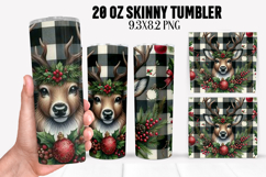 Christmas Deer Tumbler Sublimation ,20 oz Tumbler Wrap Product Image 1