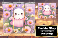 Sublimation Tumbler Template , Cute Ghost Product Image 1