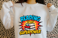 Reading Is My Superpower PNG | Book Lover Sublimation Design Product Image 2