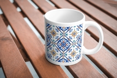 Portuguese Tiles Pattern Collection 42 Seamless Blue &amp; White Product Image 10