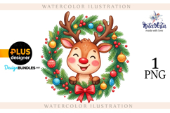 Christmas deer watercolor illustration Product Image 1