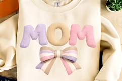 Mother's Day PNG, Crochet MAMA PNG, Faux Yarn Mama Bow PNG Product Image 8