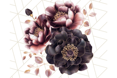 Gothic Floral PNG, Dark Aesthetic Flowers Clipart Print Product Image 2