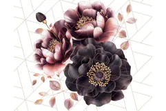 Gothic Floral PNG, Dark Aesthetic Flowers Clipart Print Product Image 2