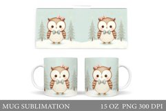 Christmas Owl Mug Design. Christmas Mug Sublimation Product Image 1