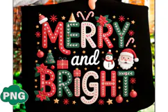 Merry and Bright Png Yarn Christmas Png Product Image 1