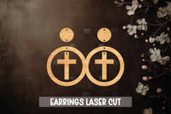 24 Cross Earrings Laser Cut SVG I Christian Cross Earrings Product Image 15