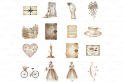 Antique Sepia Valentine Day Clipart Product Image 4