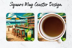 Beach Party Mug coaster | Coaster | Sublimation Design Product Image 1