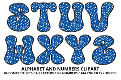 Polka Dots Alphabet Letters &amp; Numbers Clipart PNG 300DPI Product Image 4