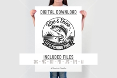 Rise and Shine Fishing Time Round SVG for Cricut &amp; Crafts Product Image 2