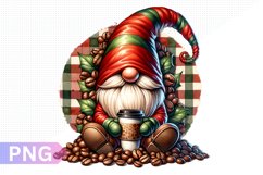 Christmas Coffee Gnome Sublimation Clipart PNG Product Image 1