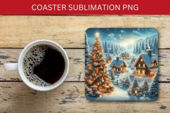 square coaster - christmas winter village Product Image 1