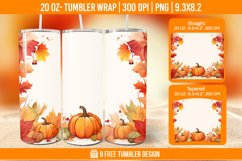 Pumpkin Tumbler Sublimation Wrap, 20 oz Fall Tumbler Wrap Product Image 1