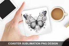 4Th Of July Butterfly - Coaster Sublimation Design Product Image 1