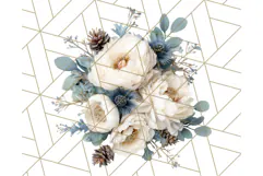 Whimsy Winter Florals Clipart PNG, Christmas Png Clipart Product Image 2