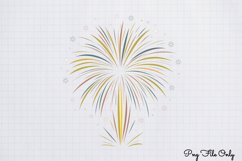 Happy New Year Fireworks Clipart PNG Product Image 1