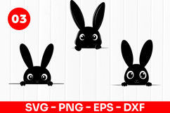 Cute Bunny Faces Cartoon Rabbit SVG PNG Product Image 1