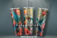 Tumbler Wrap Sublimation | Hummingbird Stained Glass Tumbler Product Image 4