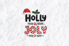 Holly Jolly Christmas SVG - Candy Cane Letters Design Product Image 3