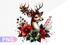Christmas Deer Sublimation - Clipart PNG Design Product Image 1