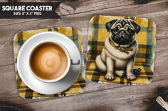 Cute Dogs Square Coaster PNG Bundle, Pet Coaster Design Product Image 7