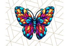 Stained Glass Hearts and Butterflies Clipart PNG Product Image 2