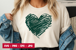 Green Scribble Hand Drawn Heart SVG PNG Product Image 1
