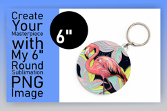 Chic Round Design Keychain Artwork , Flamingo Product Image 1