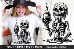 Melting Skeleton SVG Design - Skeleton T shirt Design Product Image 1