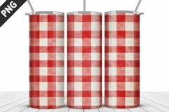 Red Plaid Tumbler Design | Valentine's Day Tumbler Wrap Product Image 3