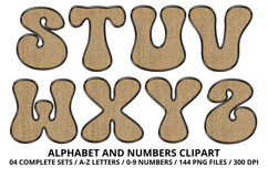 Rustic Burlap Alphabet PNG Farmhouse Letters 300 DPI Product Image 4
