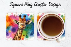 Giraffe Mug coaster | Coaster | Sublimation Design Product Image 1