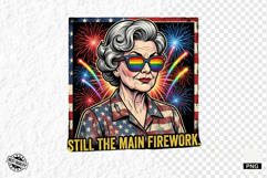 Funny Patriotic Grandma PNG Illustration Product Image 1