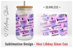 Happy Hour Cocktails Pattern - 16oz LIBBEY GLASS CAN. Product Image 1