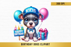 cute Birthday Dogs Clipart, Birthday Dogs sublimation Product Image 1