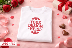 Valentine Folded T Shirt PSD JPEG Mockup Product Image 1