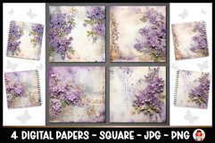 4 Vintage Floral Digital Papers I Junk Journal Pages Product Image 1