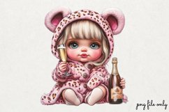 Pink leopard girl for Happy Clipart PNG Product Image 1