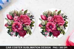 Bouquet Flowers - Coaster Sublimation Design Product Image 1