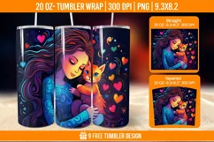 3D Cute Cat Tumbler Wrap Designs, Sublimation Wrap Product Image 1