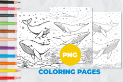 Night whales Coloring Pages | Coloring book Product Image 1