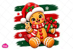 Gingerbread Christmas PNG, Cute Gingerbread PNG, Christmas Product Image 1