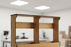 Wall Mounted Wine Rack with Glass Holder Modern Wood Wine Sh Product Image 6