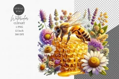 Bee clipart, Honey clipart, Floral clipart Product Image 1