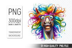 Funny Horse Clipart PNG, Sublimation Horse Design Product Image 1